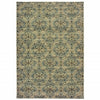 7’x10’ Ivory and Blue Geometric Area Rug