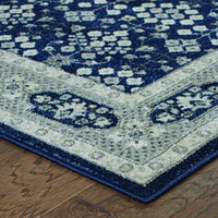 4’x6’ Navy and Gray Floral Ditsy Area Rug