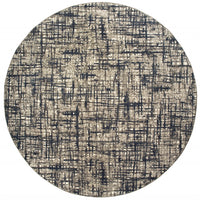 4’x6’ Gray and Navy Abstract Area Rug