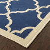 7’x10’ Blue and Ivory Trellis Indoor Outdoor Area Rug