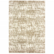 7’x10’ Ivory and Gray Abstract Strokes Area Rug