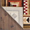 4’x6’ Brown and Red Ikat Patchwork Area Rug