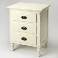 Mahogany White 3 Drawer Nightstand