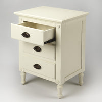 Mahogany White 3 Drawer Nightstand