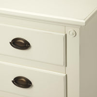 Mahogany White 3 Drawer Nightstand