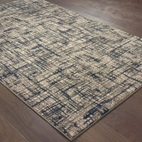 2’x3’ Gray and Navy Abstract Scatter Rug