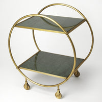 Modern Gold and Green Marble Rolling Server