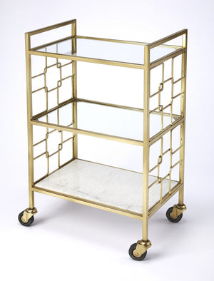 Polished Gold Bar Cart