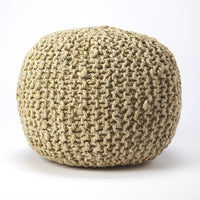 Cool Woven Jute Pouf Ottoman