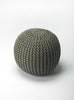 Cool Gray Woven Pouf Ottoman