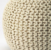 Cool Cream Woven Pouf Ottoman