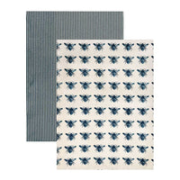 Set of Eight Navy Blue Bumble Bee Napkins