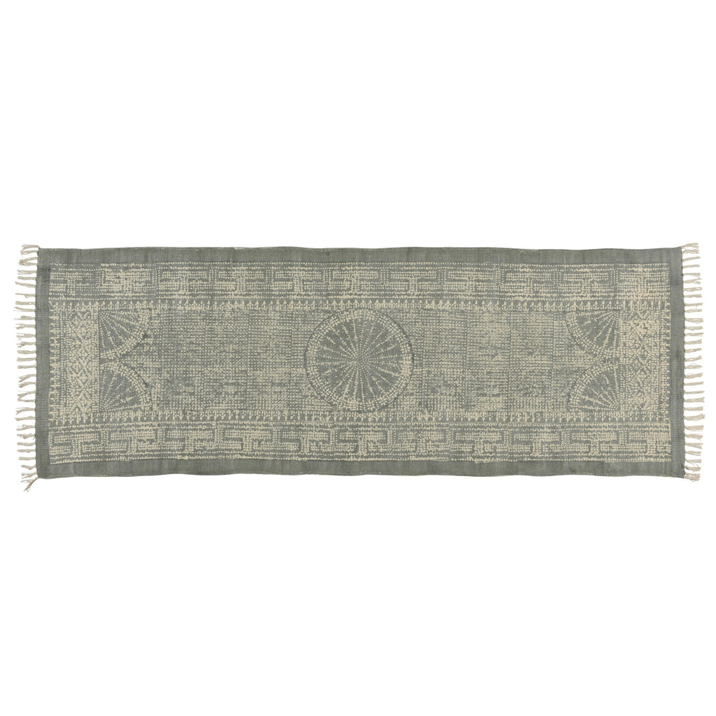 3’ x 8’ Sky Gray Distressed Medallion Runner Rug