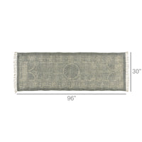 3’ x 8’ Sky Gray Distressed Medallion Runner Rug