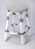 Classic White and Black Rattan Counter Stool