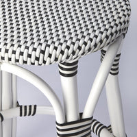 Classic White and Black Rattan Counter Stool