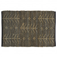 2' X 3' Black Distressed Tribal Scatter Rug