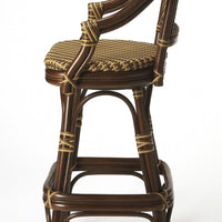 Dark Brown Rattan Bar Stool