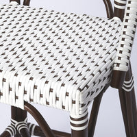 White and Chocolate Rattan Counter Stool