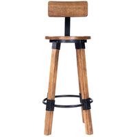 Sturdy Wood and Metal Bar Stool