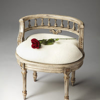 Vintage Champagne Cream Vanity Seat