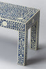 Blue and Ivory Bone Inlay Bench