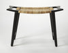 Black and Natural Cane Woven Stool