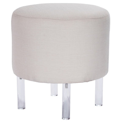 Contempo Chic White Round Ottoman