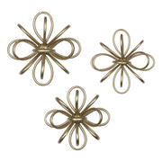 Set of Three Gold Metallic Starburst Wall Décor