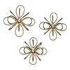 Set of Three Gold Metallic Starburst Wall Décor