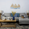 Blue and Gold Metallic Sailboat Wall Décor