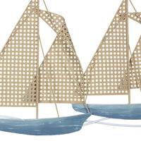 Blue and Gold Metallic Sailboat Wall Décor