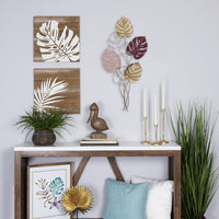 Tropical Leaf Themed Metal Wall Décor