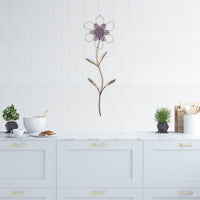 Contemporary Single Stem Metal Flower Wall Décor