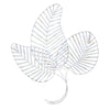 Fanned White Metal Leaf Wall Decor