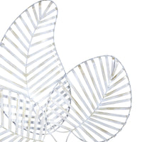 Fanned White Metal Leaf Wall Decor