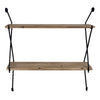 Two Tier Metal and Wood Wall Shelf