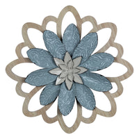 Blue Embossed Floral Wall Décor