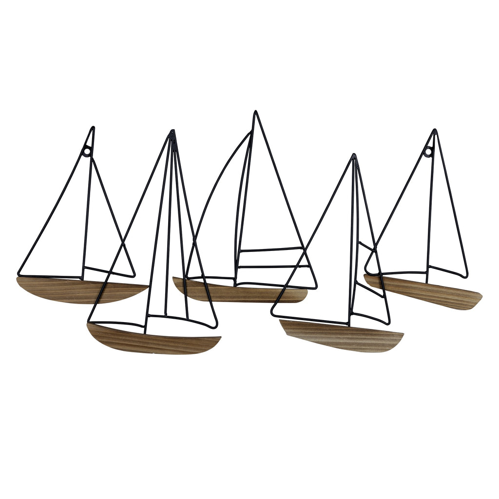 Metal and Wood Sailboat Wall Décor