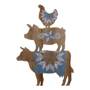 Wooden Stacked Farm Animal Wall Décor