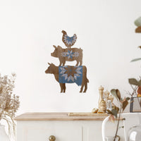 Wooden Stacked Farm Animal Wall Décor