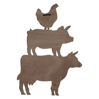 Wooden Stacked Farm Animal Wall Décor