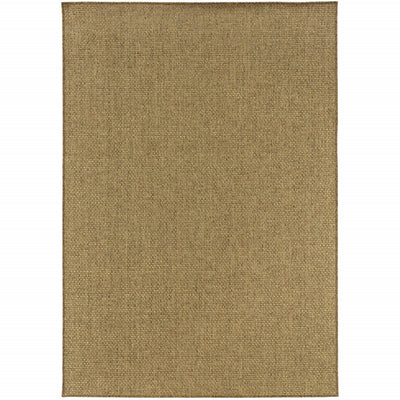 8’X11’ Solid Tan Indoor Outdoor Area Rug