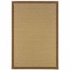 3’x5’ Beige and Brown Plain Indoor Outdoor Area Rug