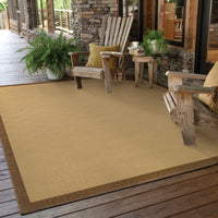 3’x5’ Beige and Brown Plain Indoor Outdoor Area Rug