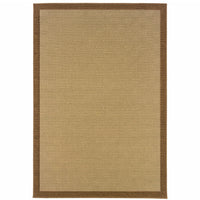 4’x6’ Beige and Brown Plain Indoor Outdoor Area Rug