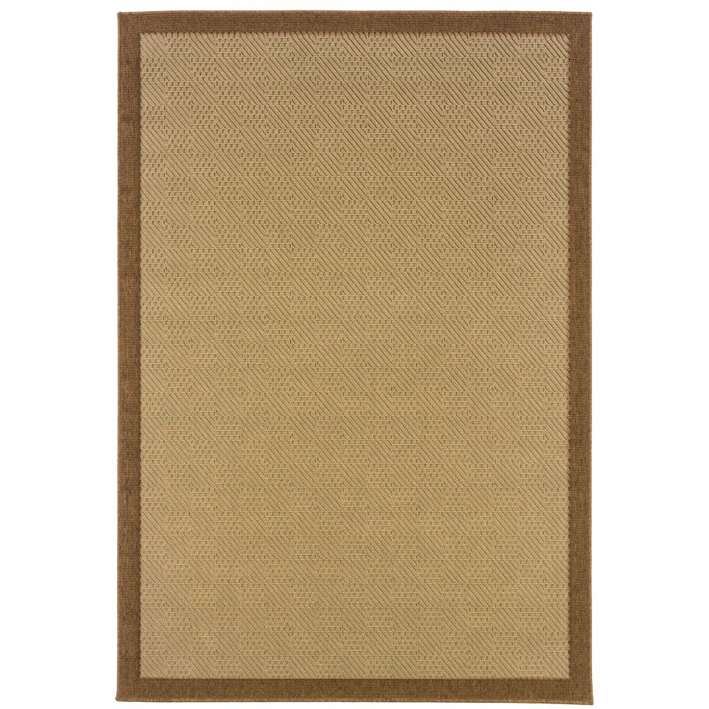 4’x6’ Beige and Brown Plain Indoor Outdoor Area Rug