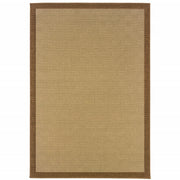 7’x11’ Beige and Brown Plain Indoor Outdoor Area Rug