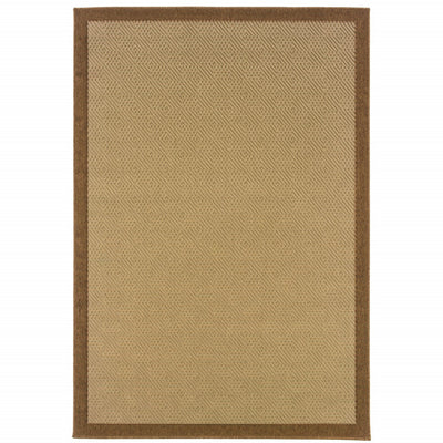 9’x13’ Beige and Brown Plain Indoor Outdoor Area Rug