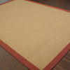 5’x8’ Beige and Red Plain Indoor Outdoor Area Rug